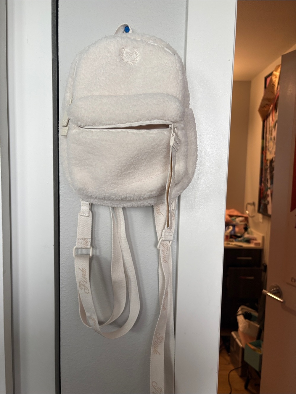 Victoria's Secret Cream Sherpa Mini Backpack